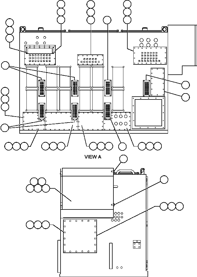 Komatsu parts book diagram for AFE48-F  930E S/N 32674 PIPELINE: CONTROL CABINET (RIGHT SIDE & REAR VIEW)