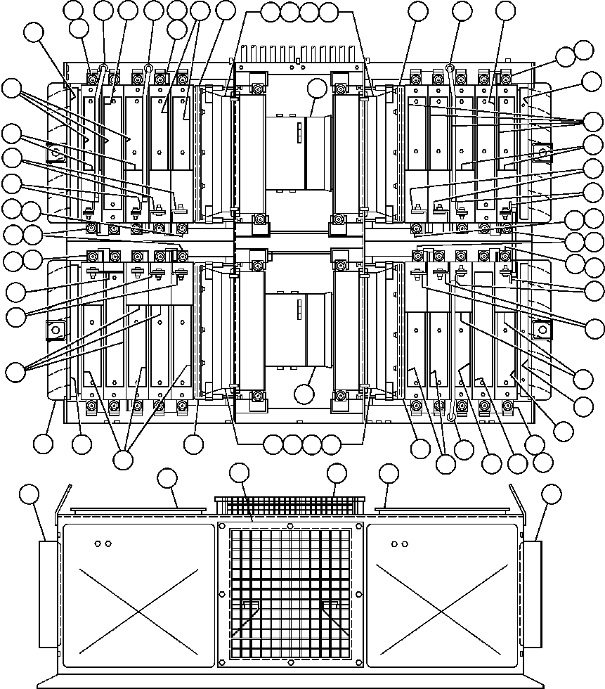 Komatsu parts book diagram for AFE48-F  930E S/N 32674 PIPELINE: RETARDING GRID ASSEMBLY (PB8988)