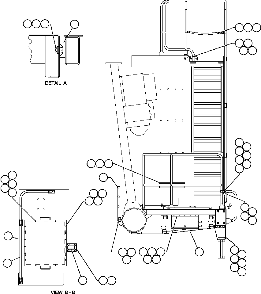 Komatsu parts book diagram for AFE48-H/J 930E S/N 32685 & 32704 PHELPS-DODGE MORENCI: RIGHT SIDE LADDER & HANDRAIL