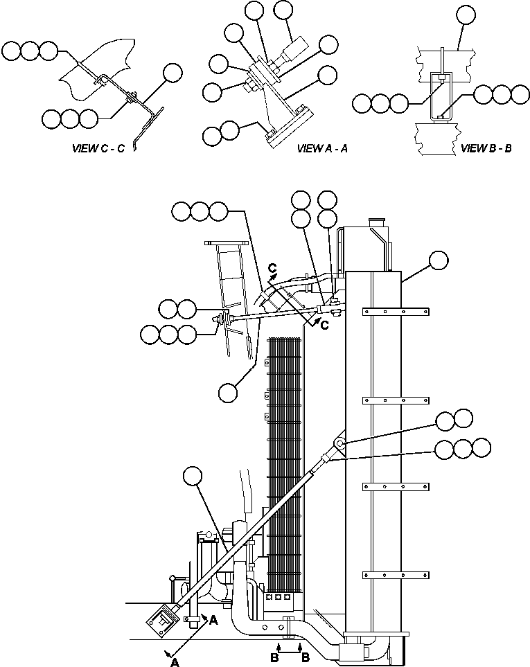 Komatsu parts book diagram for AFE48-H/J 930E S/N 32685 & 32704 PHELPS-DODGE MORENCI: RADIATOR SUPPORT & TUBE MOUNTING