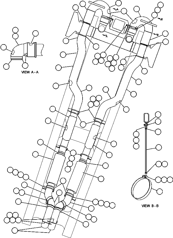 Komatsu parts book diagram for AFE48-H/J 930E S/N 32685 & 32704 PHELPS-DODGE MORENCI: EXHAUST PIPING