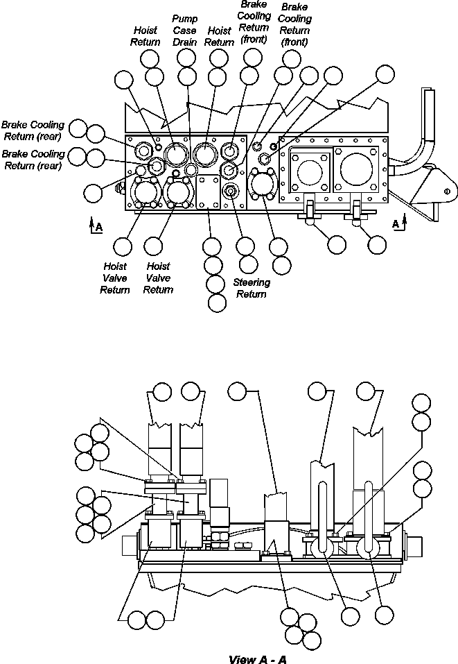 Komatsu parts book diagram for AFE48-H/J 930E S/N 32685 & 32704 PHELPS-DODGE MORENCI: HYDRAULIC TANK PIPING