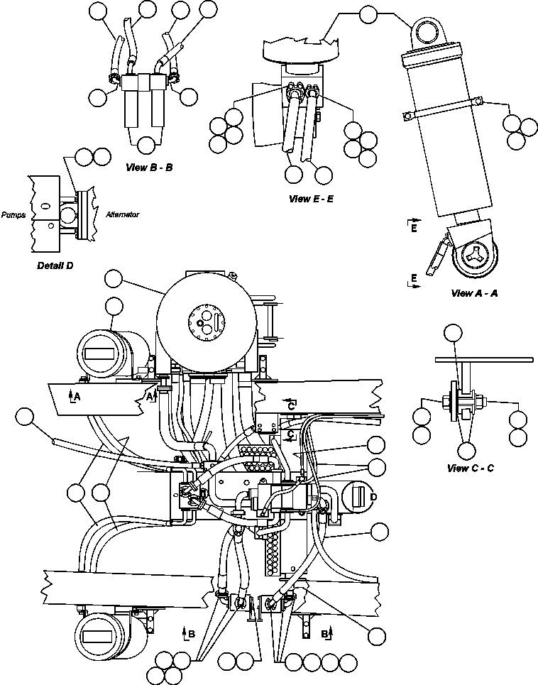Komatsu parts book diagram for AFE48-H/J 930E S/N 32685 & 32704 PHELPS-DODGE MORENCI: HOIST CYLINDER & FILTER PIPING