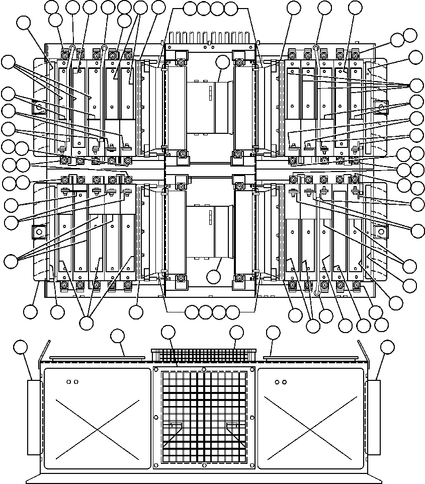Komatsu parts book diagram for AFE48-H/J 930E S/N 32685 & 32704 PHELPS-DODGE MORENCI: RETARDING GRID ASSEMBLY (PB8988)