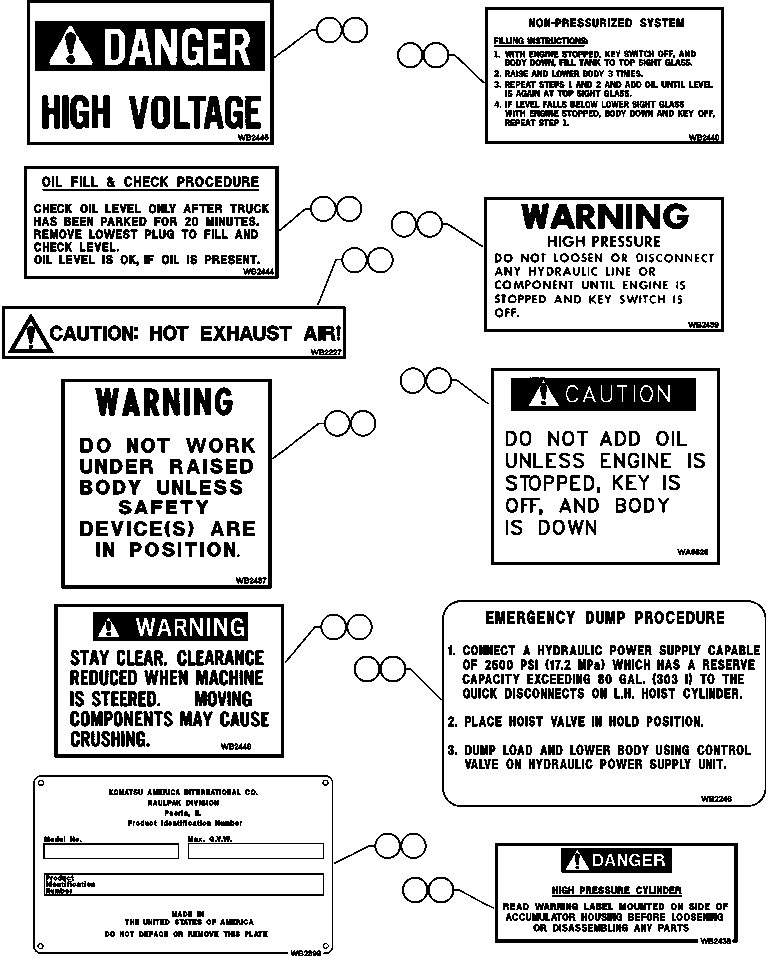 Komatsu parts book diagram for AFE48-V  930E S/N 32816 & 32837 PHELPS-DODGE MORENCI: DECAL & WARNINGS