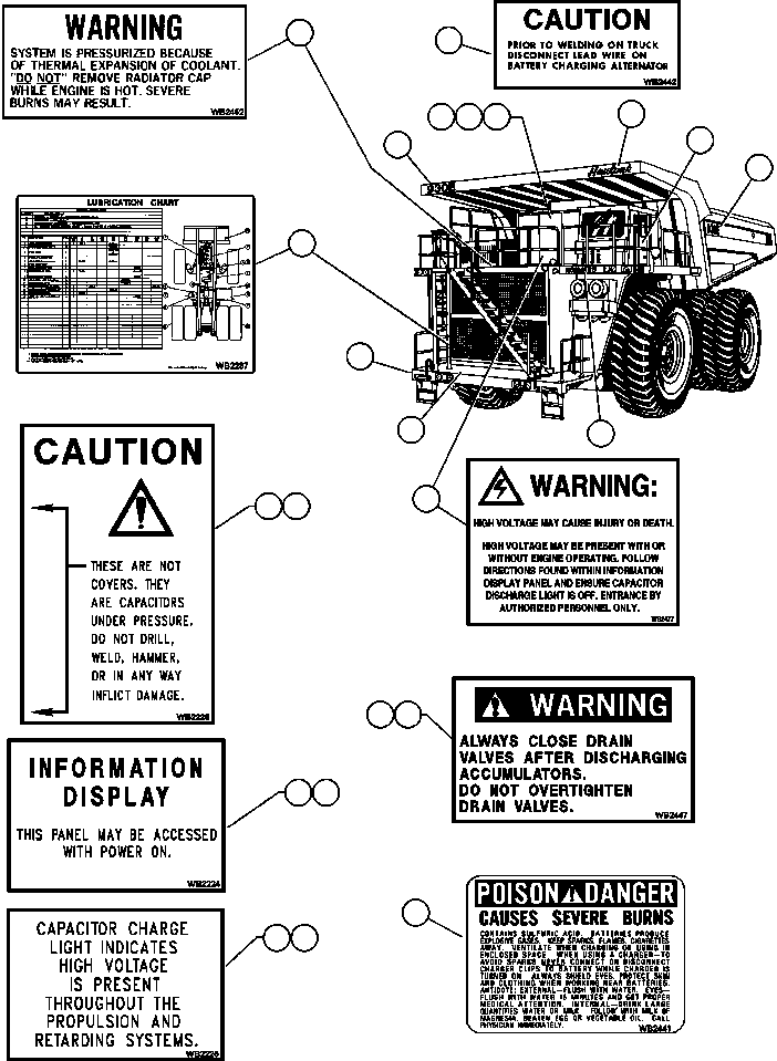 Komatsu parts book diagram for AFE48-V  930E S/N 32816 & 32837 PHELPS-DODGE MORENCI: DECAL & WARNINGS - 1