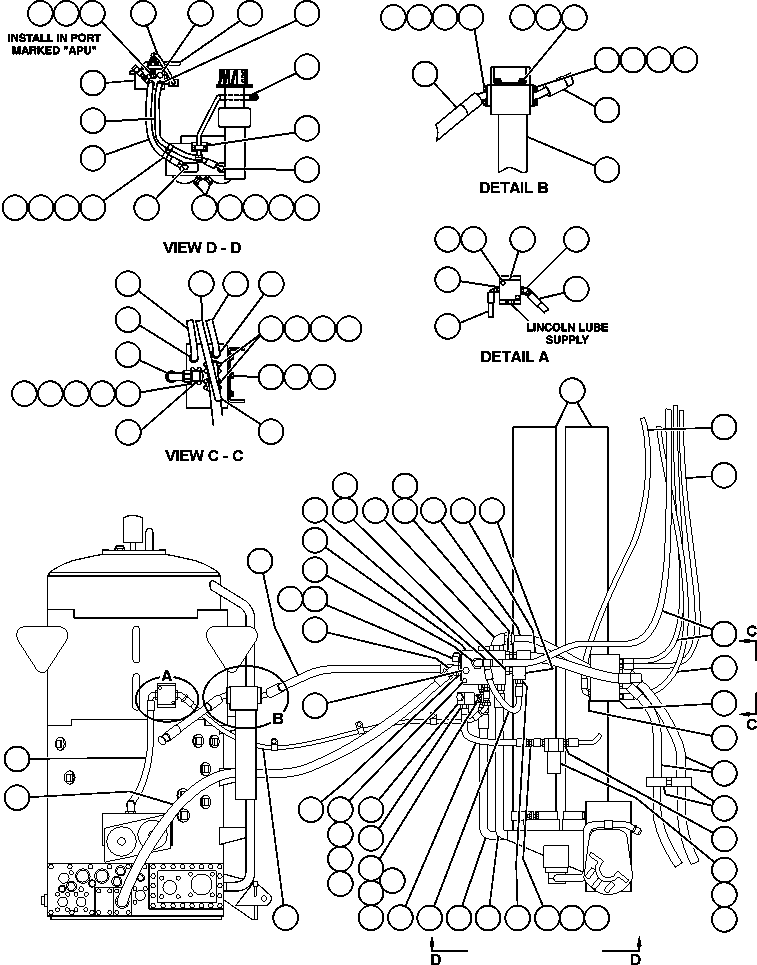 Komatsu parts book diagram for AFE48-V  930E S/N 32816 & 32837 PHELPS-DODGE MORENCI: STEERING SYSTEM PIPING - 5