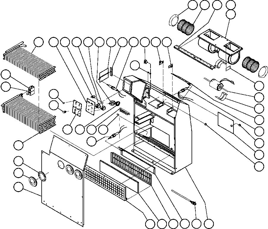 Komatsu parts book diagram for AFE48-V  930E S/N 32816 & 32837 PHELPS-DODGE MORENCI: HEATER/AIR CONDITIONER ASSM - 2 (EF7076)