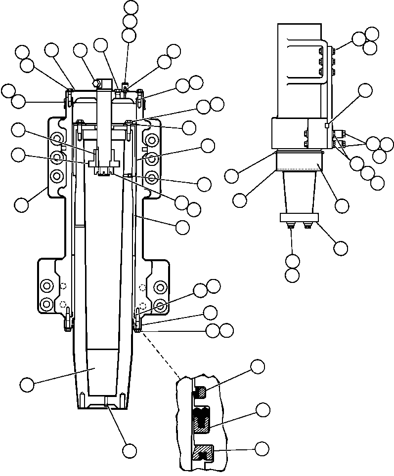 Dump Trucks Komatsu / AFE50-AA 830E S/N A30624 COTEAU(AFE50-AA) / FRONT SUSPENSION & MOUNTING(070 : 41600)