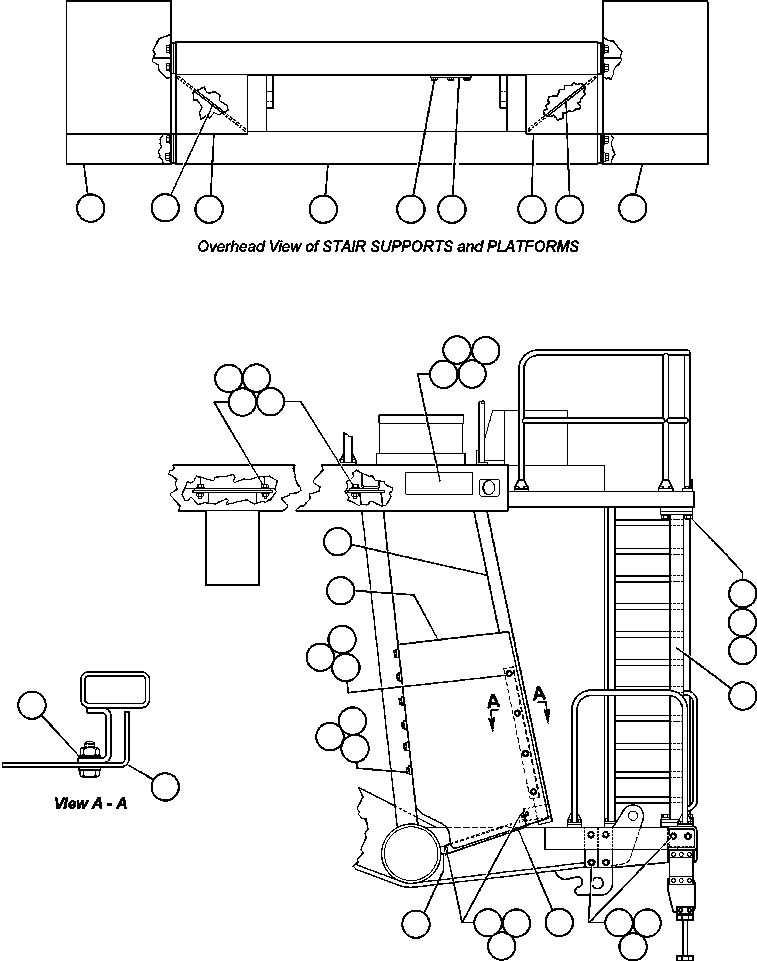 Komatsu parts book diagram for AFE50-AG 830E S/N A30641 ANTELOPE COAL: DIAGONAL LADDER INSTALLATION - 2