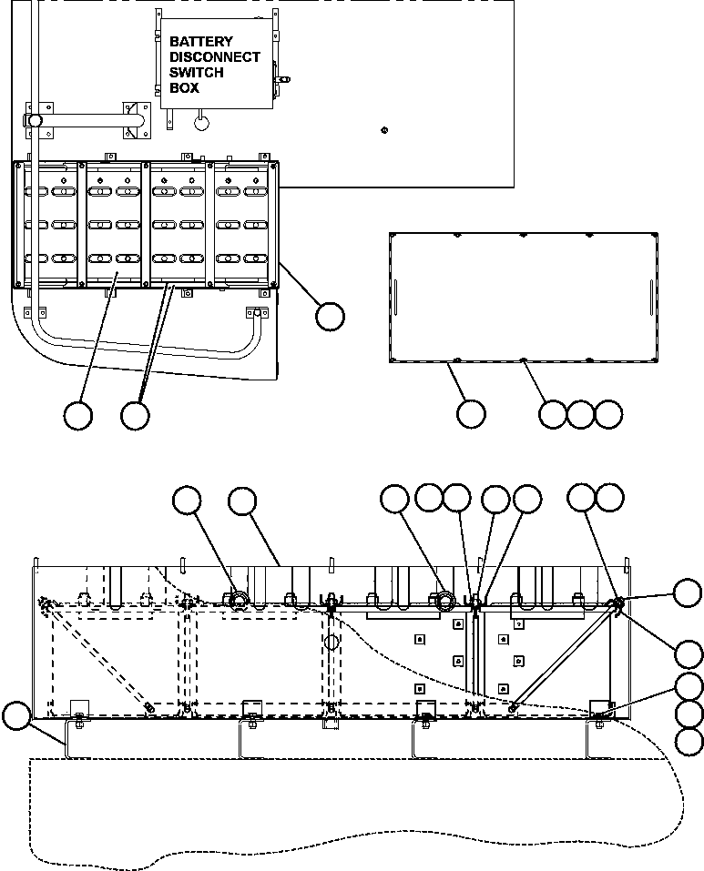 Komatsu parts book diagram for AFE50-AG 830E S/N A30641 ANTELOPE COAL: BATTERIES & BATTERY BOX