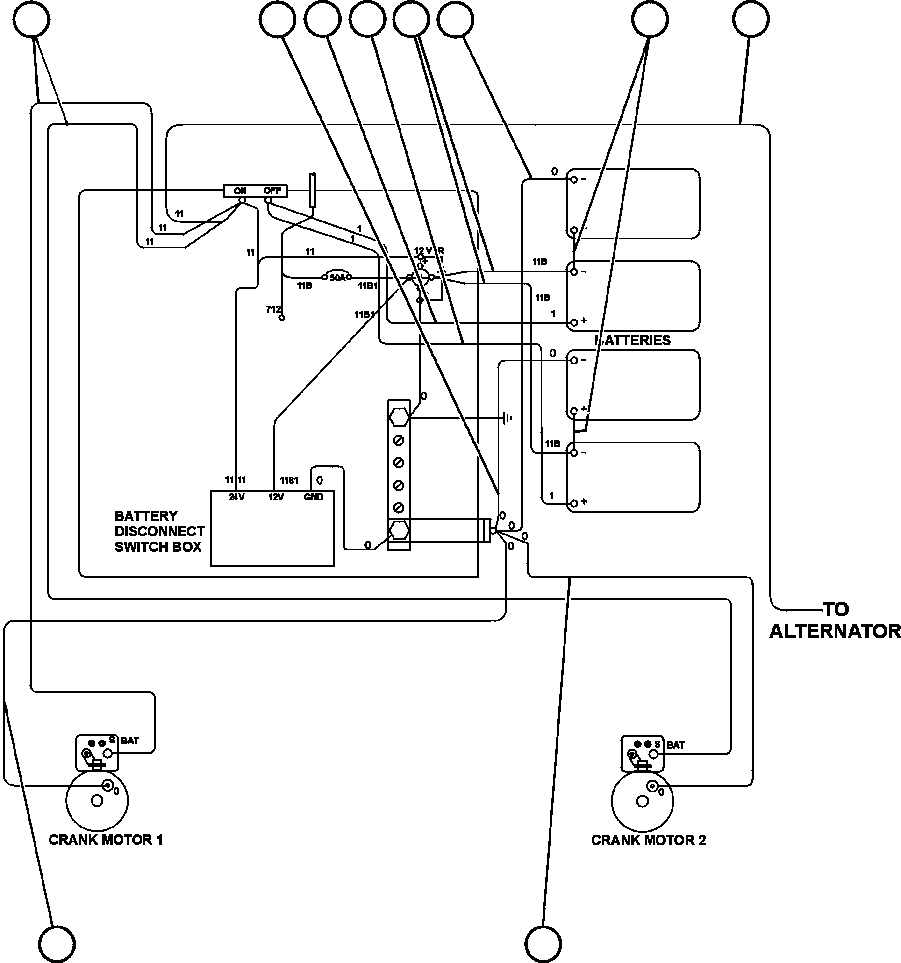 Komatsu parts book diagram for AFE50-AG 830E S/N A30641 ANTELOPE COAL: BATTERY & ELECTRIC STARTER WIRING