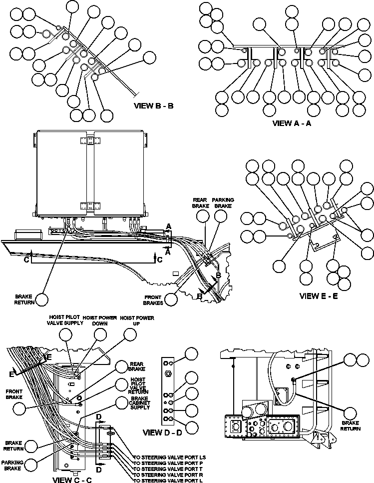 Komatsu parts book diagram for AFE50-AG 830E S/N A30641 ANTELOPE COAL: BRAKE CABINET PIPING - 2