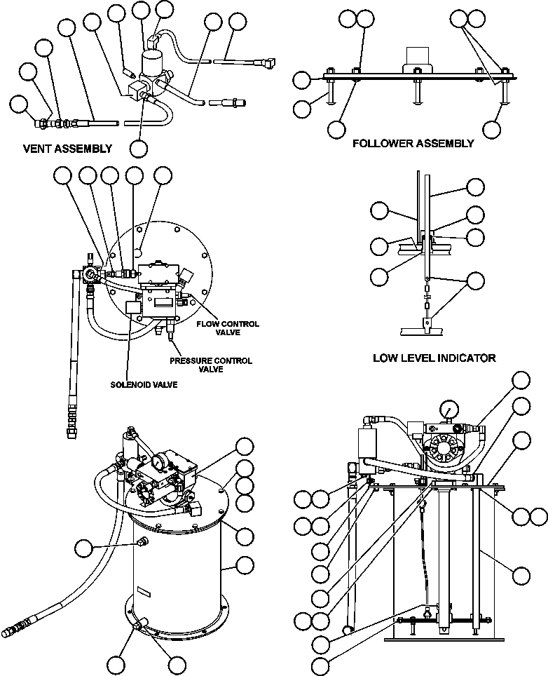 Komatsu parts book diagram for AFE50-AG 830E S/N A30641 ANTELOPE COAL: LUBE PUMP/CONTAINER ASSEMBLY (PC0810)
