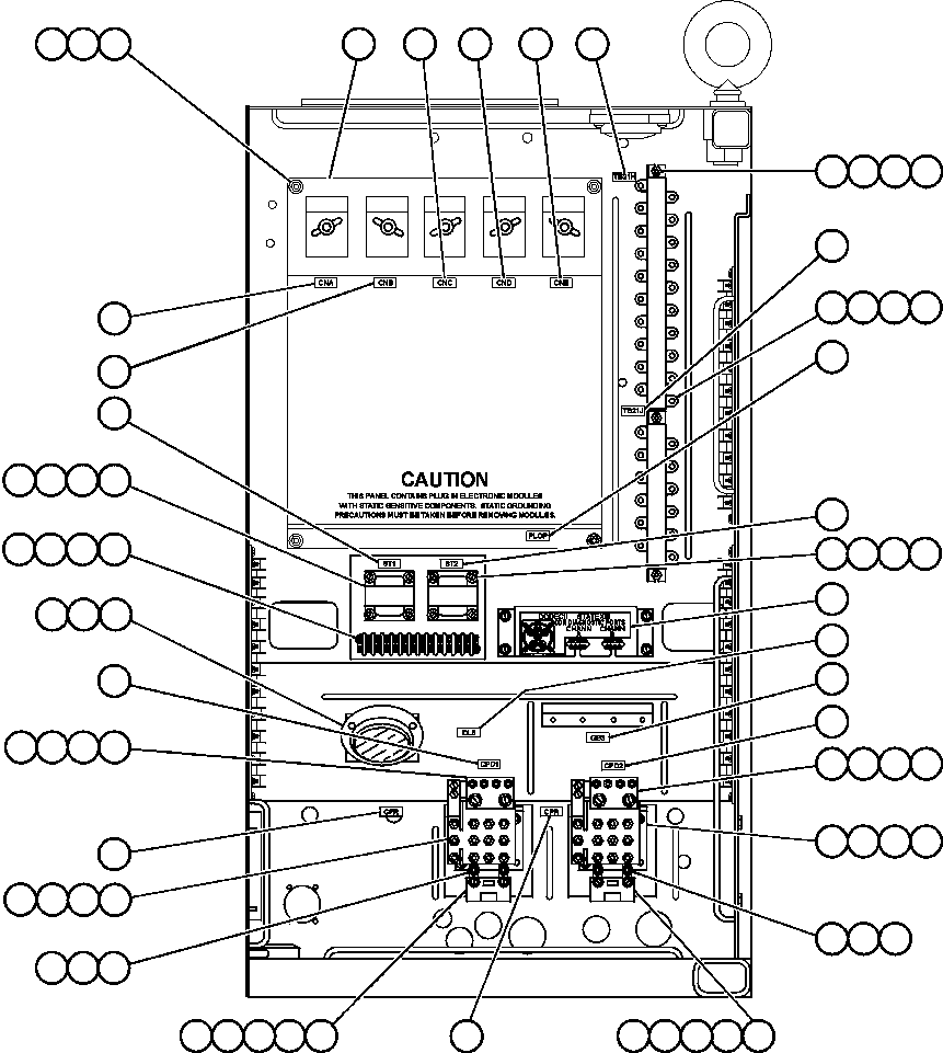 Komatsu parts book diagram for AFE50-AG 830E S/N A30641 ANTELOPE COAL: CONTROL CABINET (RIGHT DOOR)