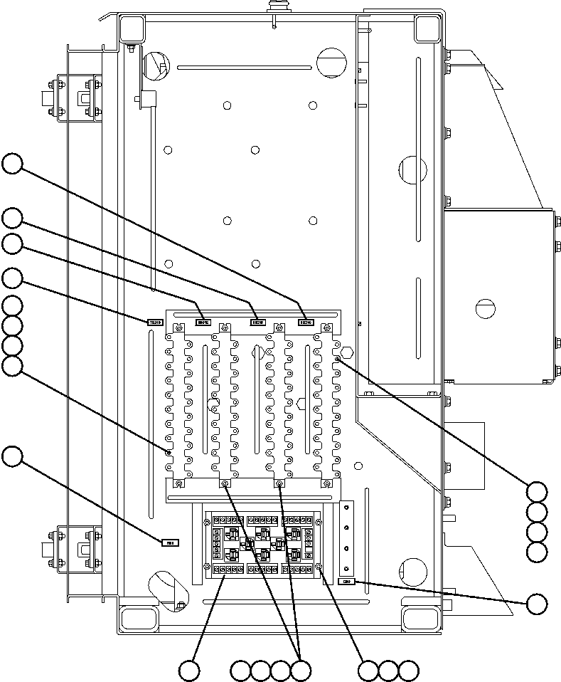 Komatsu parts book diagram for AFE50-AG 830E S/N A30641 ANTELOPE COAL: CONTROL CABINET RIGHT DOOR (LEFT SIDE WALL)