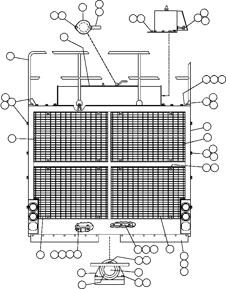 Komatsu parts book diagram for AFE50-AJ 830E S/N A30644-A30645 ANTELOPE COAL: HOOD, GRILLE & HANDRAIL