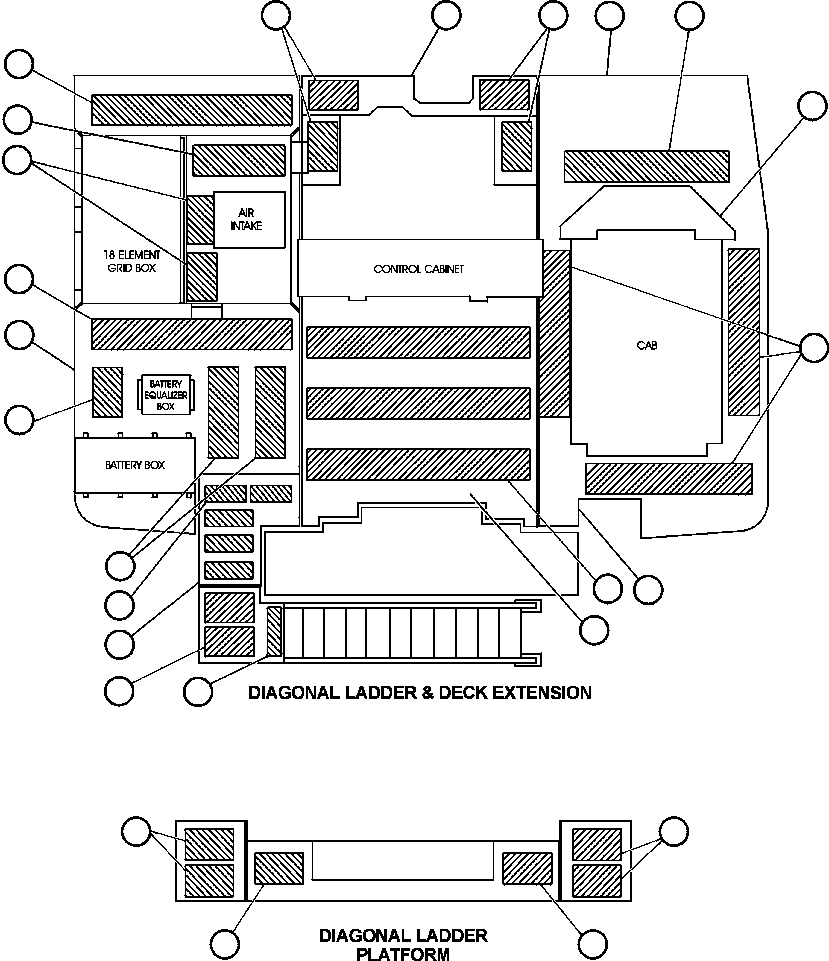 Komatsu parts book diagram for AFE50-AJ 830E S/N A30644-A30645 ANTELOPE COAL: DECK SECTIONS & SAFETY WALKS