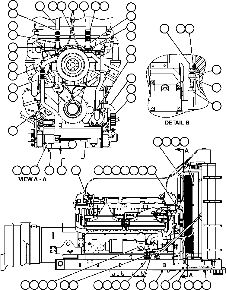 Komatsu parts book diagram for AFE50-AJ 830E S/N A30644-A30645 ANTELOPE COAL: RADIATOR PIPING - 1