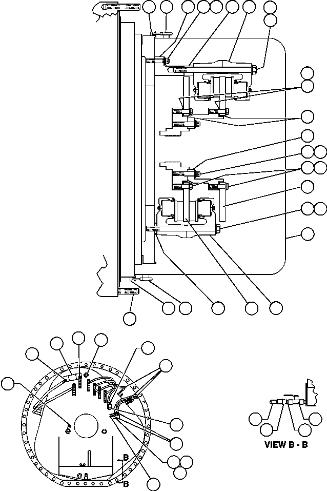 Komatsu parts book diagram for AFE50-AJ 830E S/N A30644-A30645 ANTELOPE COAL: REAR DISC & PARKING BRAKE INSTL