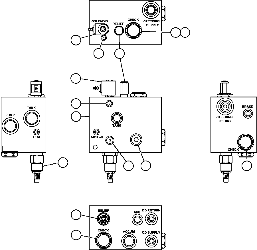 Komatsu parts book diagram for AFE50-AJ 830E S/N A30644-A30645 ANTELOPE COAL: BLEEDDOWN MANIFOLD VALVE ASSM (PC0235)