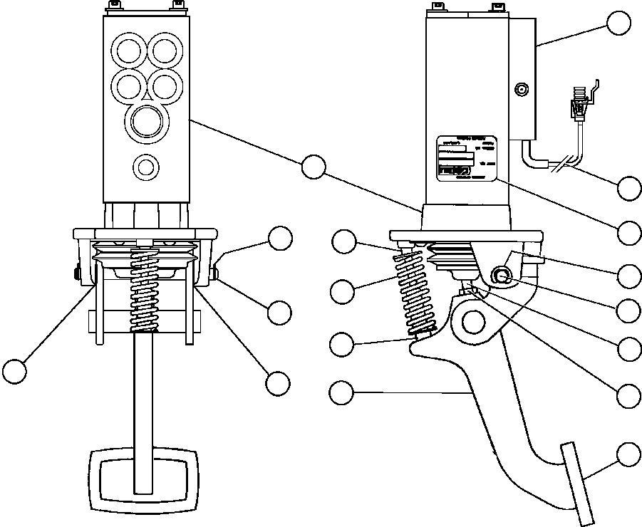 Komatsu parts book diagram for AFE50-AJ 830E S/N A30644-A30645 ANTELOPE COAL: BRAKE VALVE PEDAL ASSEMBLY (PC0418)