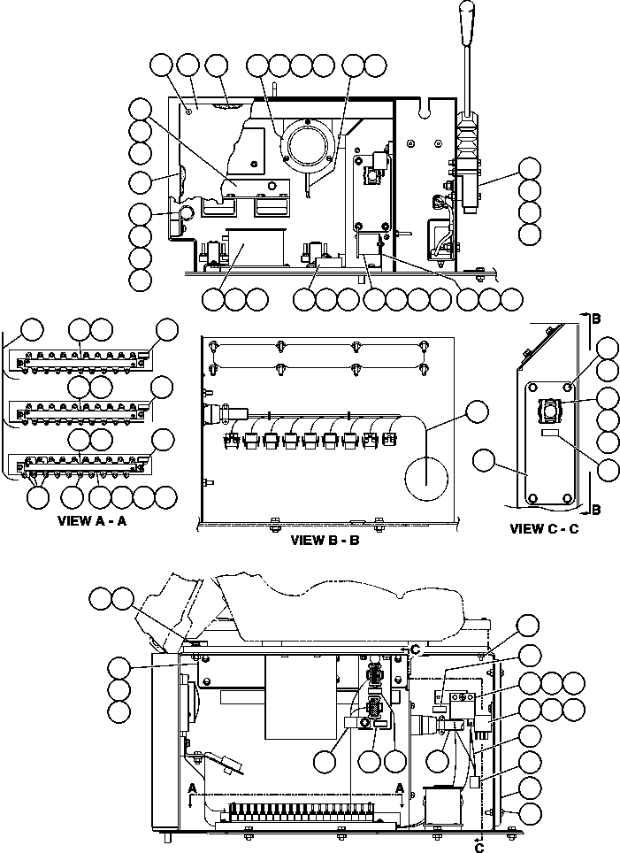 Komatsu parts book diagram for AFE50-AJ 830E S/N A30644-A30645 ANTELOPE COAL: CAB INTERFACE COMPARTMENT - 1