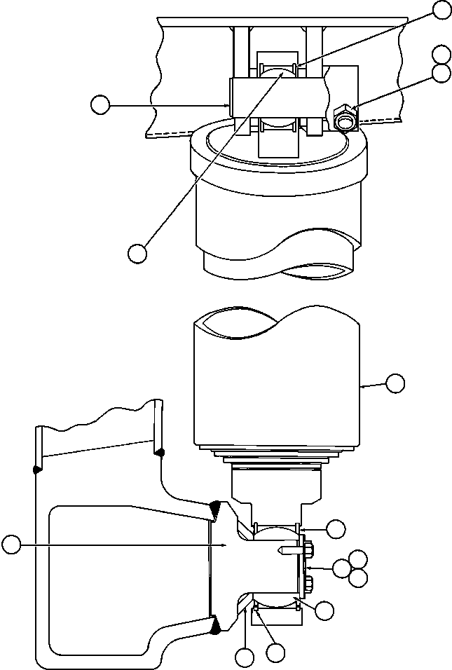 Komatsu parts book diagram for AFE50-AJ 830E S/N A30644-A30645 ANTELOPE COAL: HOIST CYLINDER & MOUNTING