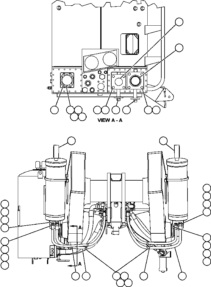 Komatsu parts book diagram for AFE50-AJ 830E S/N A30644-A30645 ANTELOPE COAL: HOIST PIPING - 1