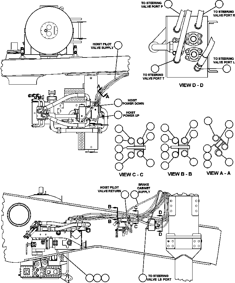 Komatsu parts book diagram for AFE50-AJ 830E S/N A30644-A30645 ANTELOPE COAL: BRAKE CABINET PIPING - 1