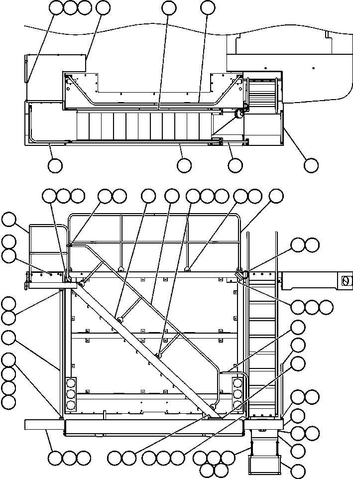 Komatsu parts book diagram for AFE50-AN 830E S/N A30652-A30658  DIAVIK: DIAGONAL LADDER & HANDRAILS