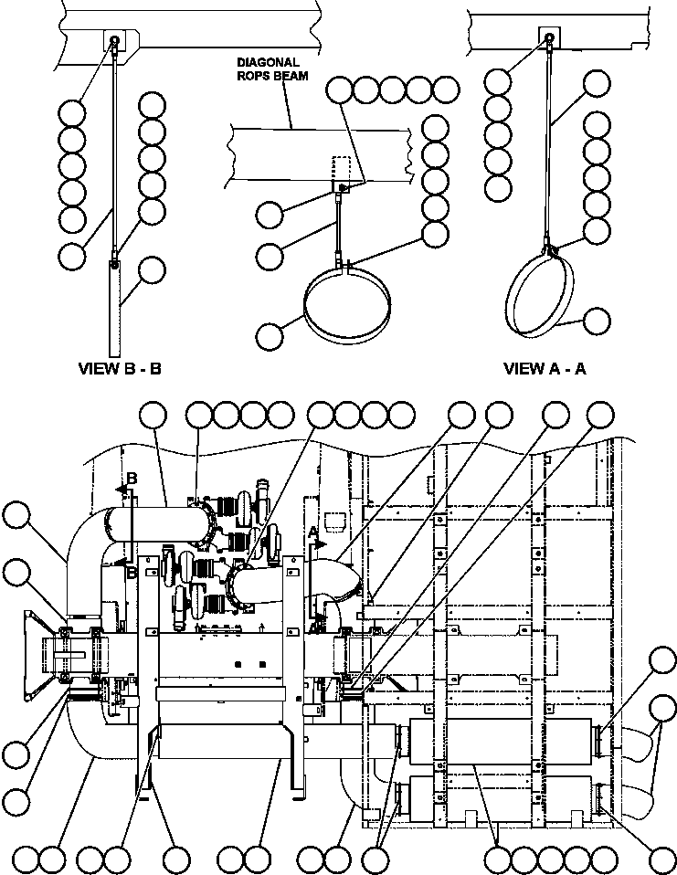 Komatsu parts book diagram for AFE50-AN 830E S/N A30652-A30658  DIAVIK: EXHAUST PIPING