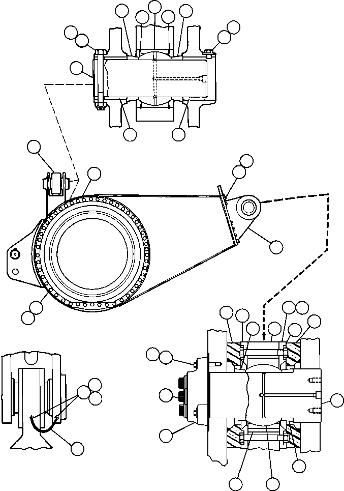 Komatsu parts book diagram for AFE50-AN 830E S/N A30652-A30658  DIAVIK: DRIVE AXLE & MOUNTING