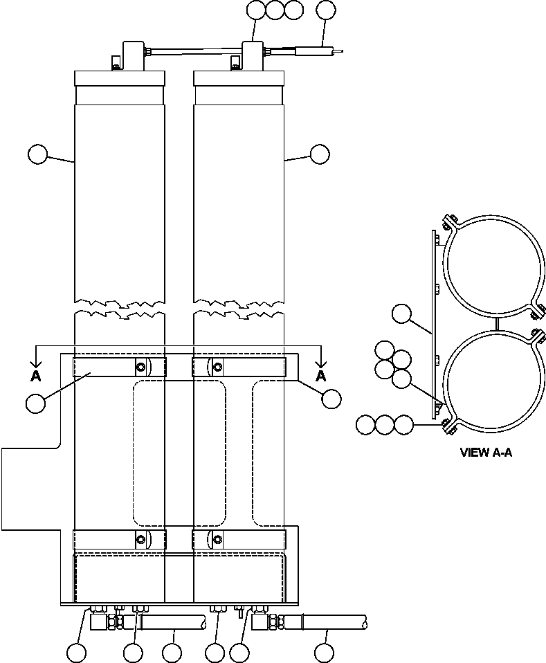 Komatsu parts book diagram for AFE50-AN 830E S/N A30652-A30658  DIAVIK: STEERING ACCUMULATOR INSTALLATION