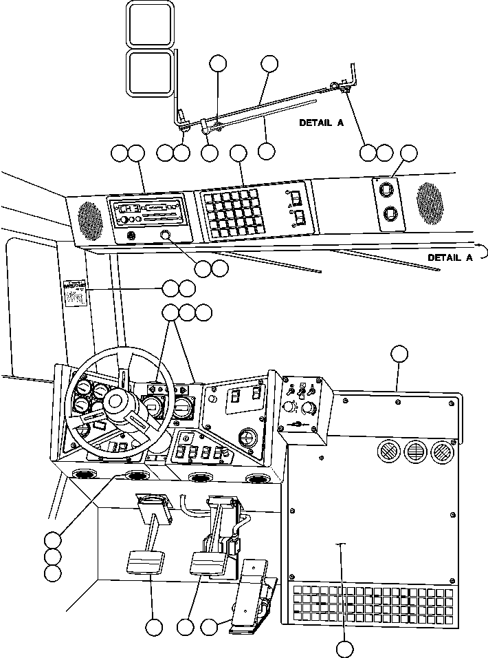 Komatsu parts book diagram for AFE50-AN 830E S/N A30652-A30658  DIAVIK: OPERATOR CONTROLS & OVERHEAD PANEL
