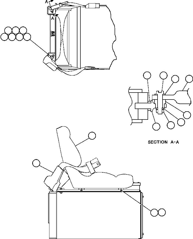 Komatsu parts book diagram for AFE50-AN 830E S/N A30652-A30658  DIAVIK: PASSENGER SEAT INSTALLATION
