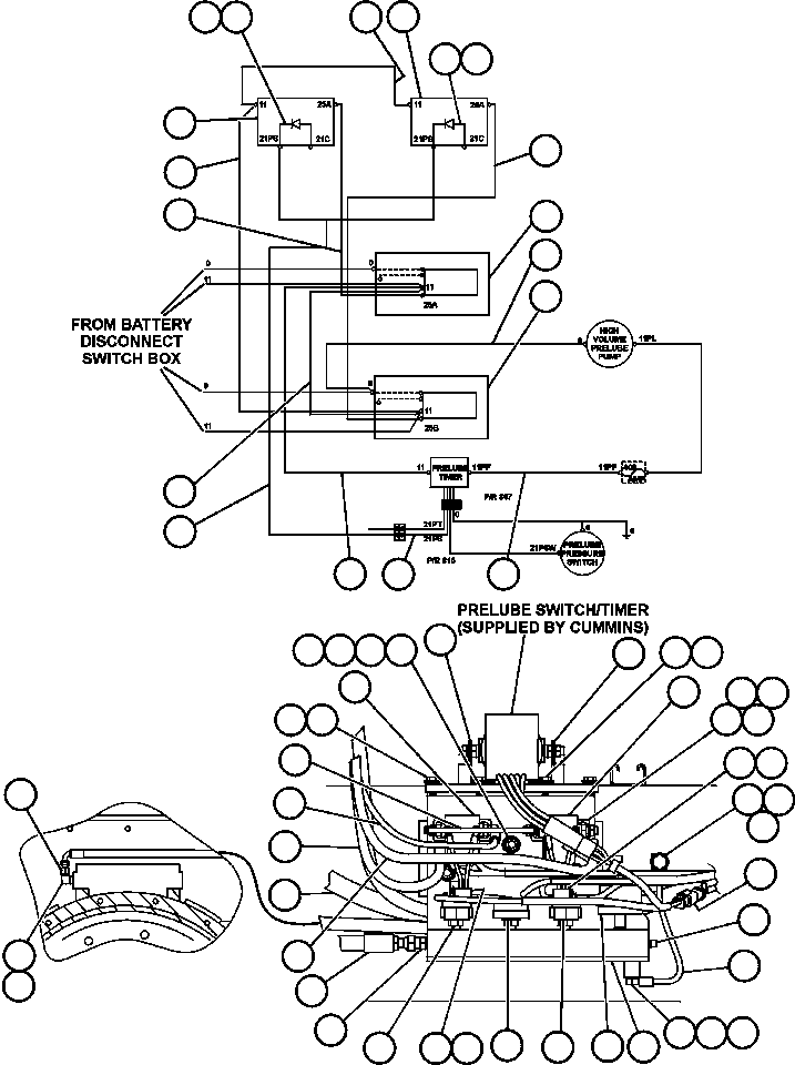 Komatsu parts book diagram for AFE50-AN 830E S/N A30652-A30658  DIAVIK: ELECTRIC STARTER INSTL & WIRING