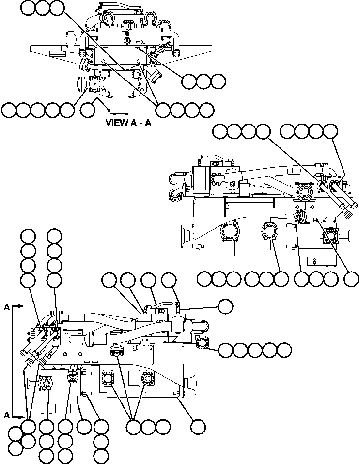 Komatsu parts book diagram for AFE50-AN 830E S/N A30652-A30658  DIAVIK: PUMP/VALVE MODULE - 1