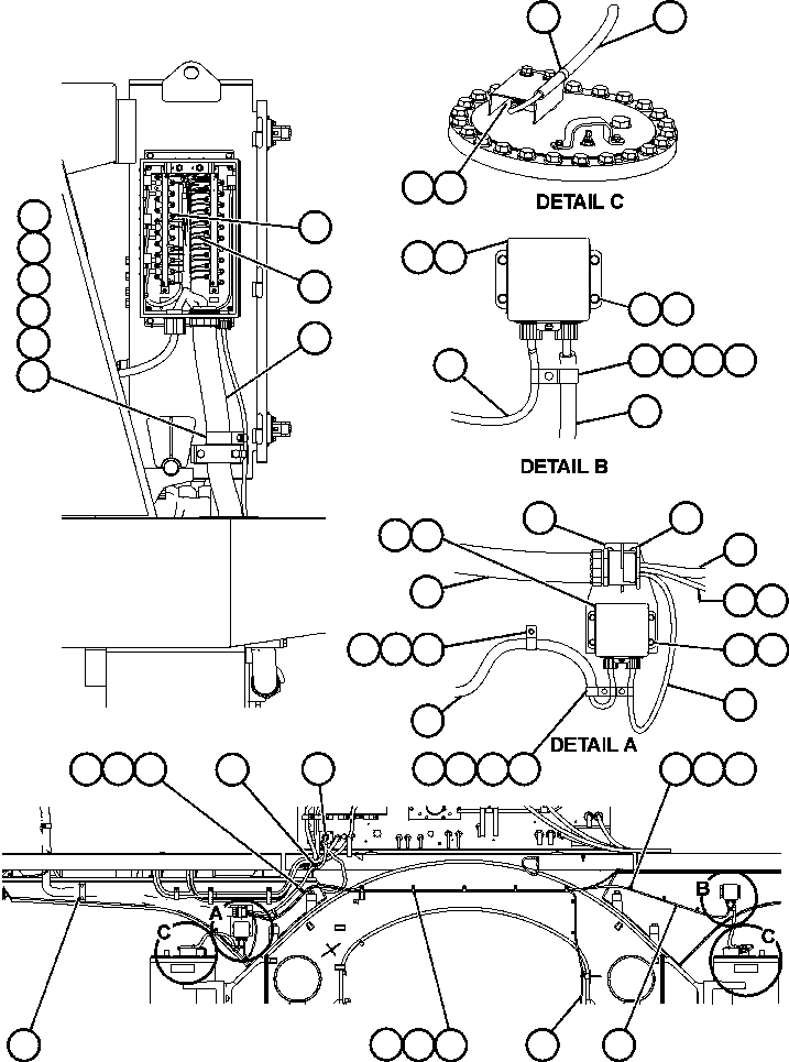 Komatsu parts book diagram for AFE50-AN 830E S/N A30652-A30658  DIAVIK: PAYLOAD METER III - FRONT SUSPENSIONS