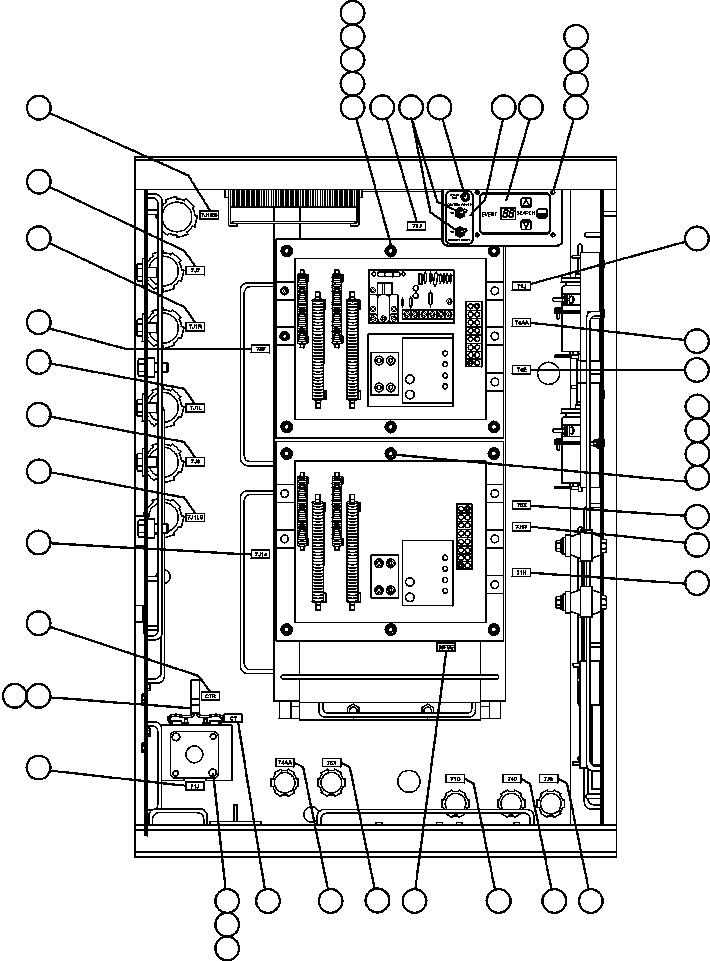 Komatsu parts book diagram for AFE50-AN 830E S/N A30652-A30658  DIAVIK: CONTROL CABINET (CENTER DOOR)