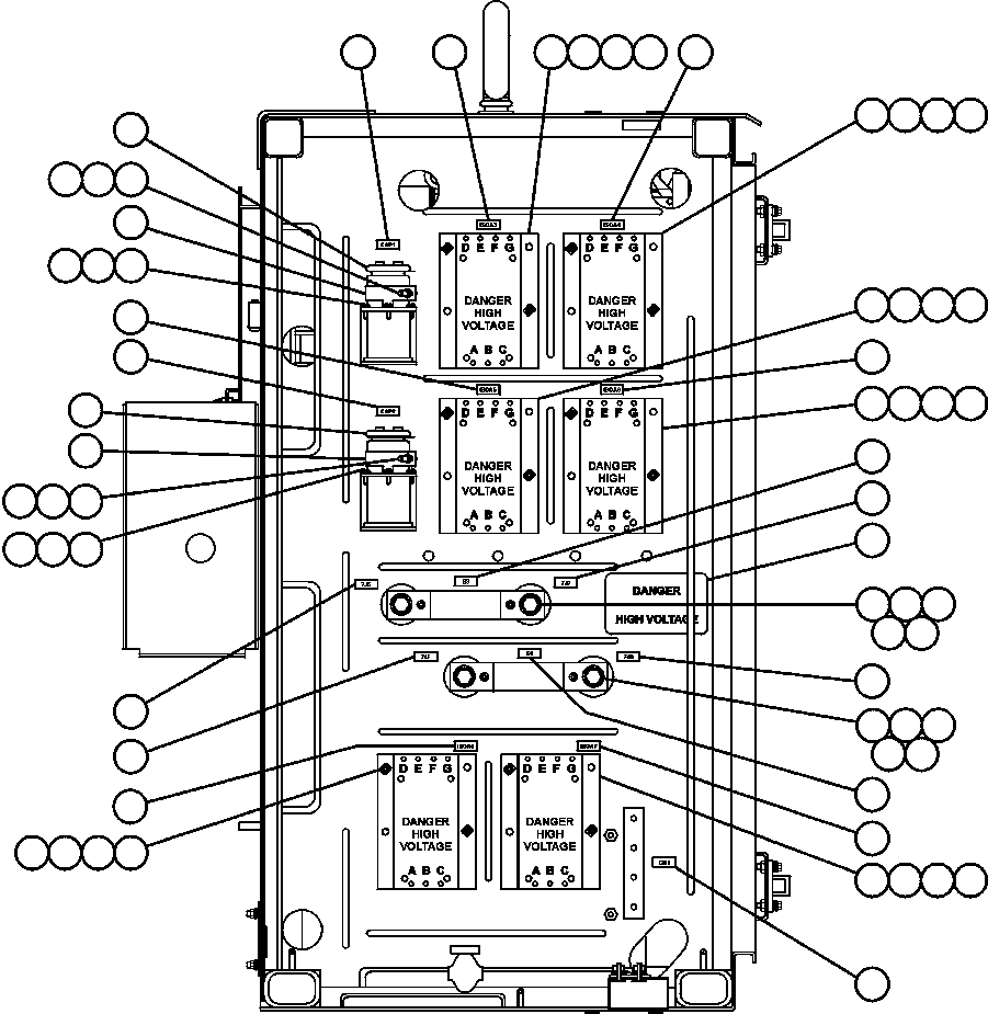 Komatsu parts book diagram for AFE50-AN 830E S/N A30652-A30658  DIAVIK: CONTROL CABINET - CENTER DOOR (RIGHT SIDE WALL)