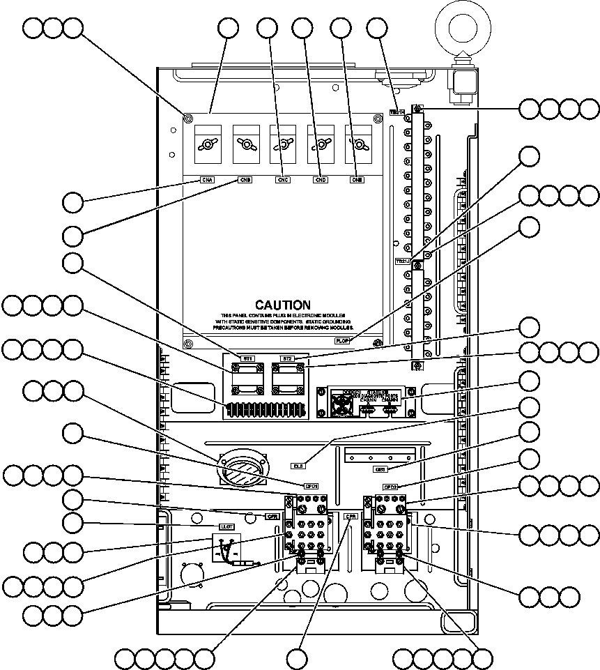 Komatsu parts book diagram for AFE50-AN 830E S/N A30652-A30658  DIAVIK: CONTROL CABINET (RIGHT DOOR)
