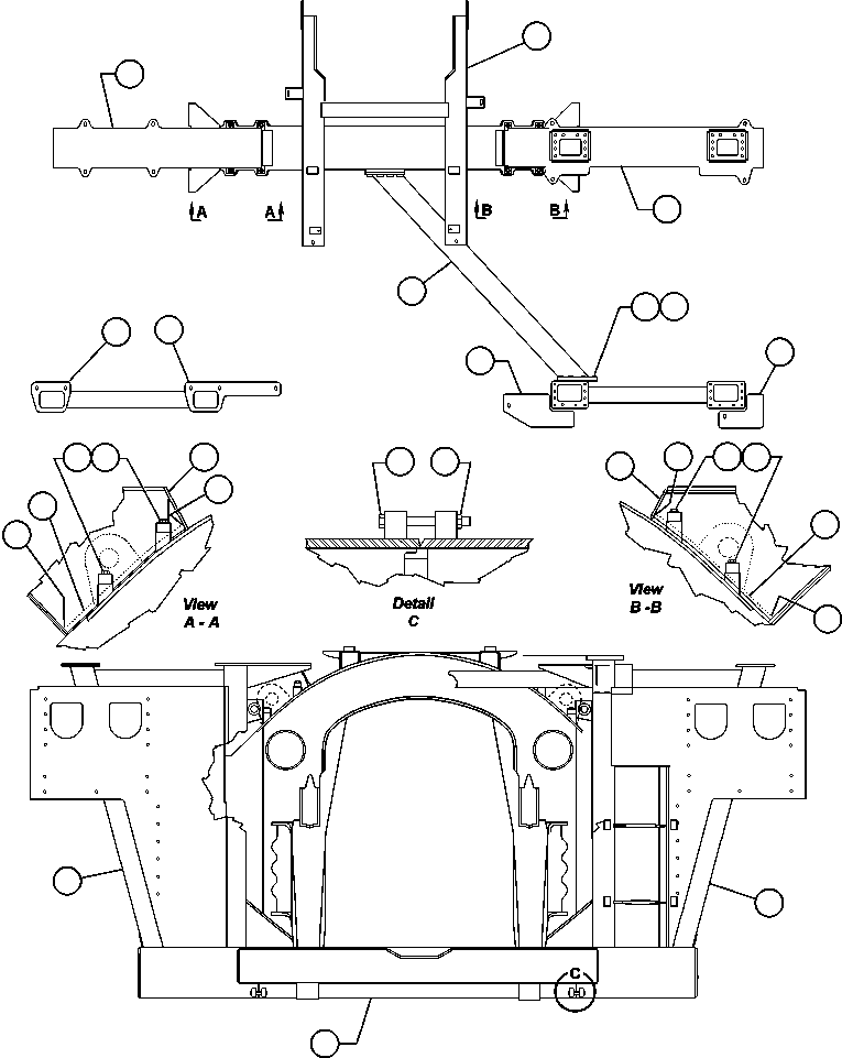 Komatsu parts book diagram for AFE50-BE 830E S/N A30706-A30708  DIAVIK: FRAME & UPRIGHTS