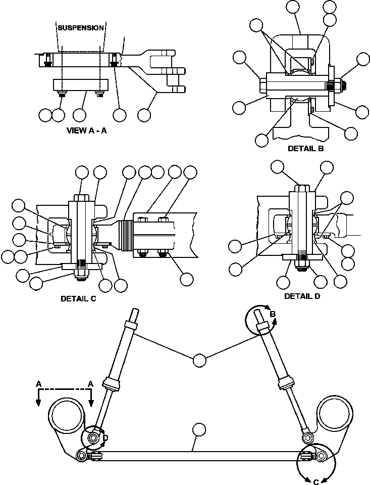 Komatsu parts book diagram for AFE50-BE 830E S/N A30706-A30708  DIAVIK: STEERING ARMS & LINKAGE