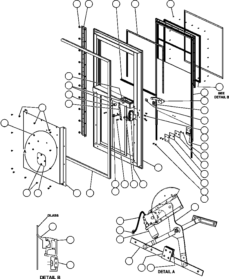 Komatsu parts book diagram for AFE50-BE 830E S/N A30706-A30708  DIAVIK: DOOR - L.H. (SM5948)