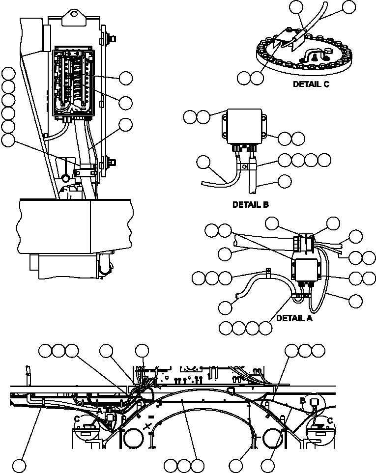 Komatsu parts book diagram for AFE50-BE 830E S/N A30706-A30708  DIAVIK: PAYLOAD METER III - FRONT SUSPENSIONS