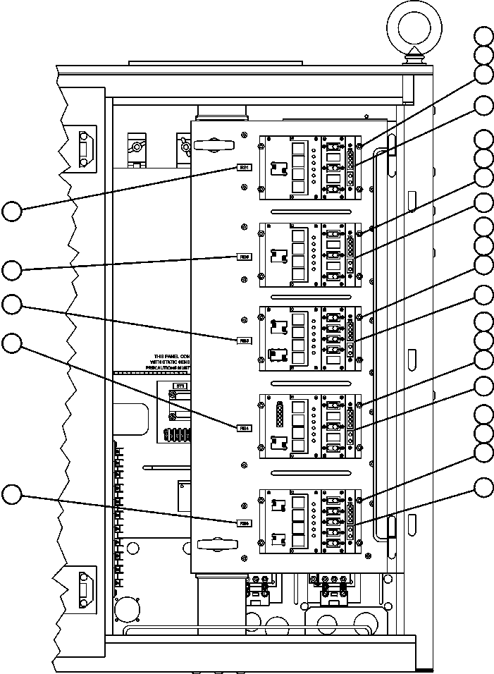 Komatsu parts book diagram for AFE50-BE 830E S/N A30706-A30708  DIAVIK: CONTROL CABINET RIGHT DOOR (SWING OUT DOOR)
