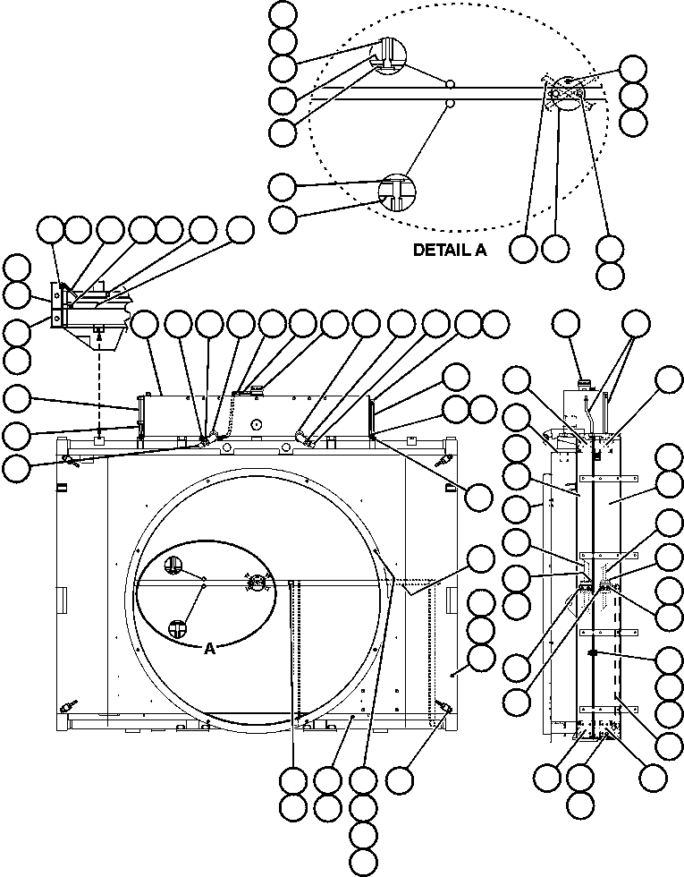Komatsu parts book diagram for AFE50-BF/BH 830E S/N A30709 & A30717-A30718  WEST ANGELAS: RADIATOR ASSEMBLY (PC1520)