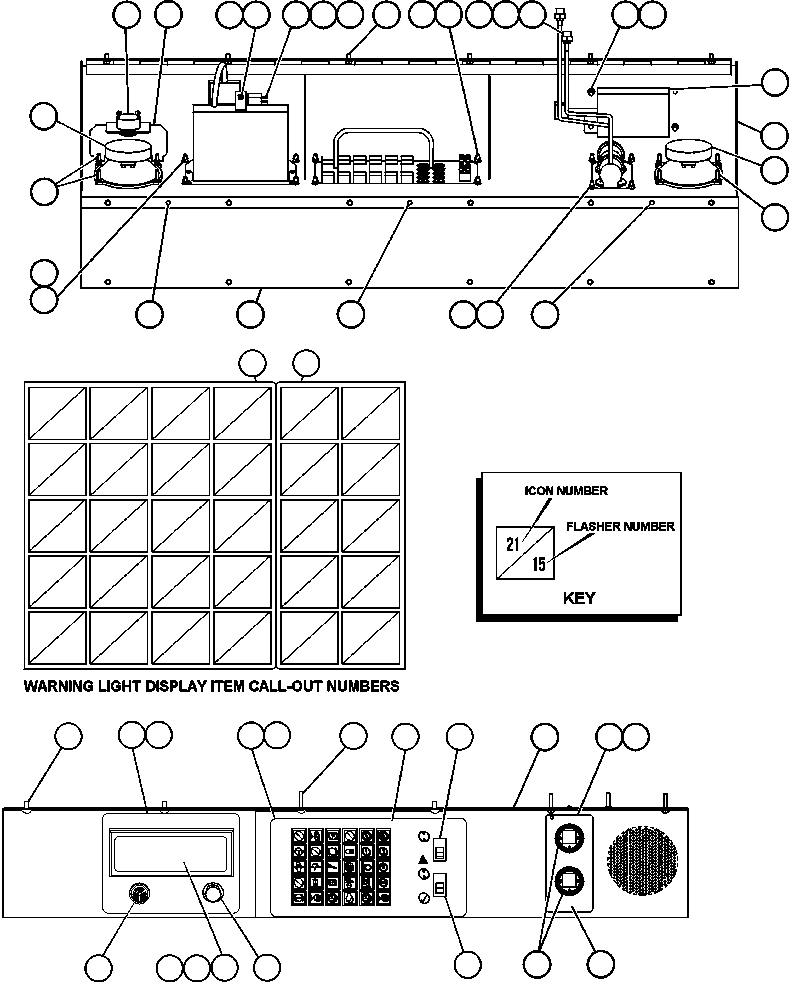 Komatsu parts book diagram for AFE50-BF/BH 830E S/N A30709 & A30717-A30718  WEST ANGELAS: OVERHEAD DASH MODULE