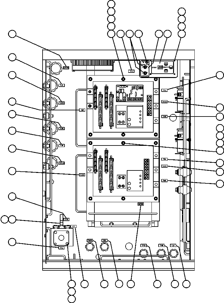Komatsu parts book diagram for AFE50-BF/BH 830E S/N A30709 & A30717-A30718  WEST ANGELAS: CONTROL CABINET (CENTER DOOR)